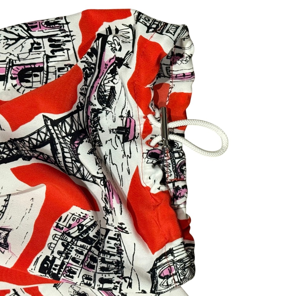 Karl Lagerfeld Paris Print Button Down Shirt Eiffel Tower Graphic Top - Picture 4 of 6